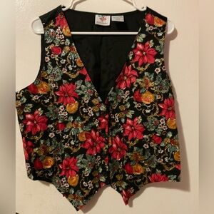 Nutcracker women’s Floral Festive Vest size large
